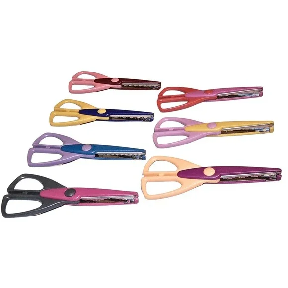 7 Pair Decorative Edge Craft Scissors Set Multi-Color Paper Edging Shears - Picture 3 of 9